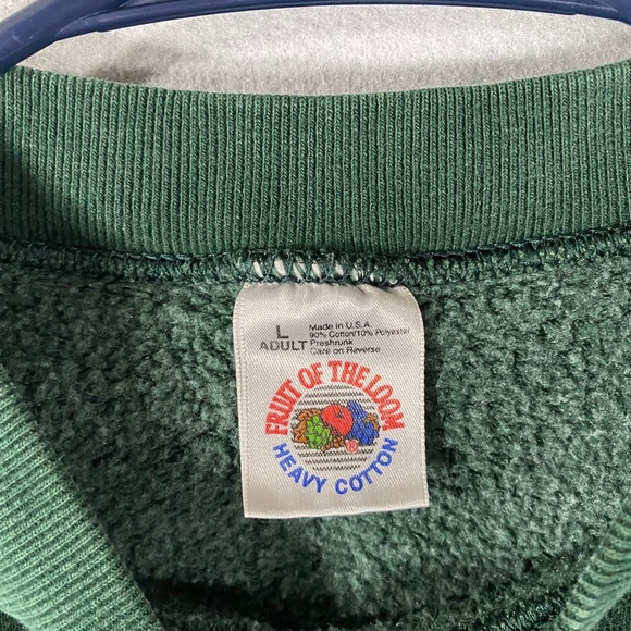 Vintage Marines Block M Spellout Pullover Sweatshirt Green USA Made Mens Large - Picture 4 of 10